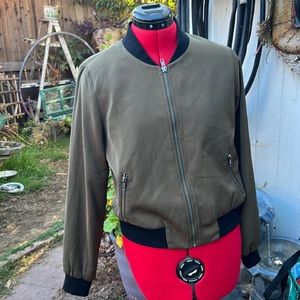 Mural green bomber jacket